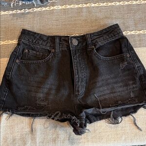 Garage Black Distressed Jean Shorts